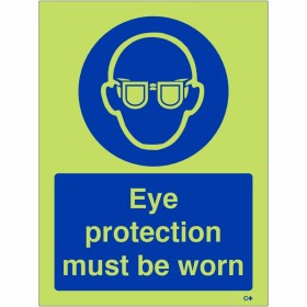 Eye Protection Must Be Worn Photoluminescent Sign Eye Protection Must Be Worn Photoluminescent Sign