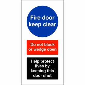 Fire Door Keep Clear - Help Protect Lives Sign Fire Door Keep Clear - Help Protect Lives Sign