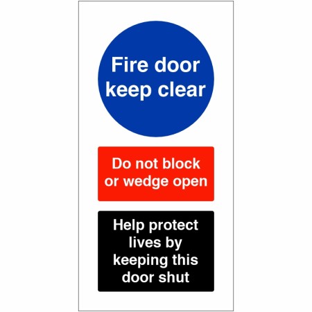Fire Door Keep Clear - Help Protect Lives Sign