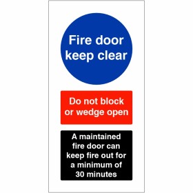 Fire Door Keep Clear - A Maintained Fire Door Sign Fire Door Keep Clear - A Maintained Fire Door Sign