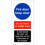 Fire Door Keep Clear - A Maintained Fire Door Sign