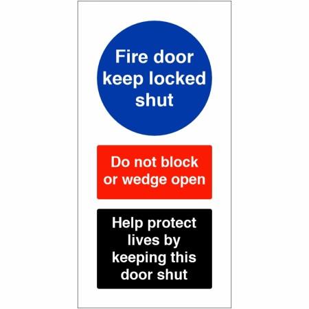 Fire Door Keep Locked Shut - Help Protect Lives Sign