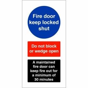Fire Door Keep Locked Shut - A Maintained Fire Door Sign Fire Door Keep Locked Shut - A Maintained Fire Door Sign
