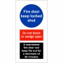 Fire Door Keep Locked Shut - A Maintained Fire Door Sign