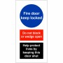 Fire Door Keep Locked - Help Protect Lives Sign