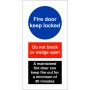 Fire Door Keep Locked - A Maintained Fire Door Sign