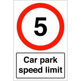 Car Park Speed Limit Sign (5mph) Car Park Speed Limit Sign (5mph)
