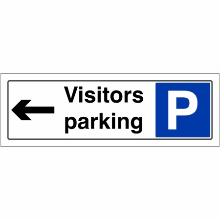 Visitors Parking Arrow Left Sign