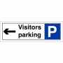 Visitors Parking Arrow Left Sign