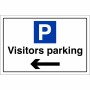 Visitors Parking Arrow Left Sign
