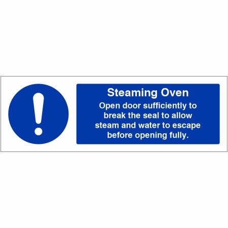 Steaming Oven Hygiene Sign - 300mm x 100mm