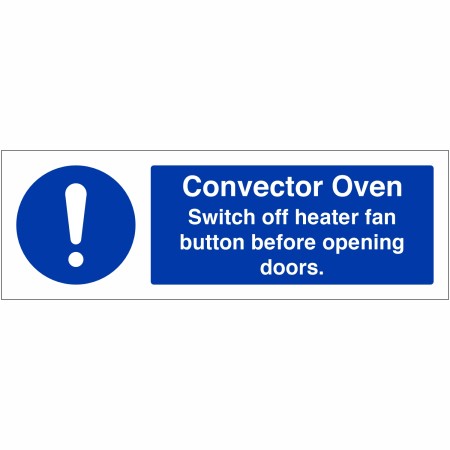 Convector Oven Hygiene Sign