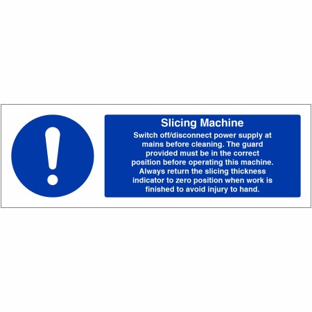 Slicing Machine Hygiene Sign