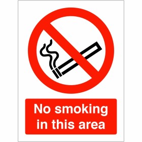 No Smoking In This Area Sign No Smoking In This Area Sign