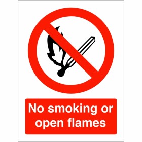 No Smoking Or Open Flames Signs No Smoking In This Area Sign