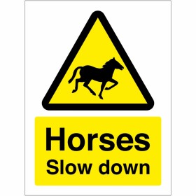 Horses Slow Down Sign
