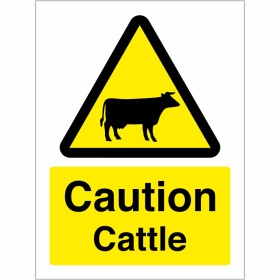 Caution Cattle Sign