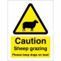 Caution Sheep Grazing Please Keep Dogs On Lead Sign