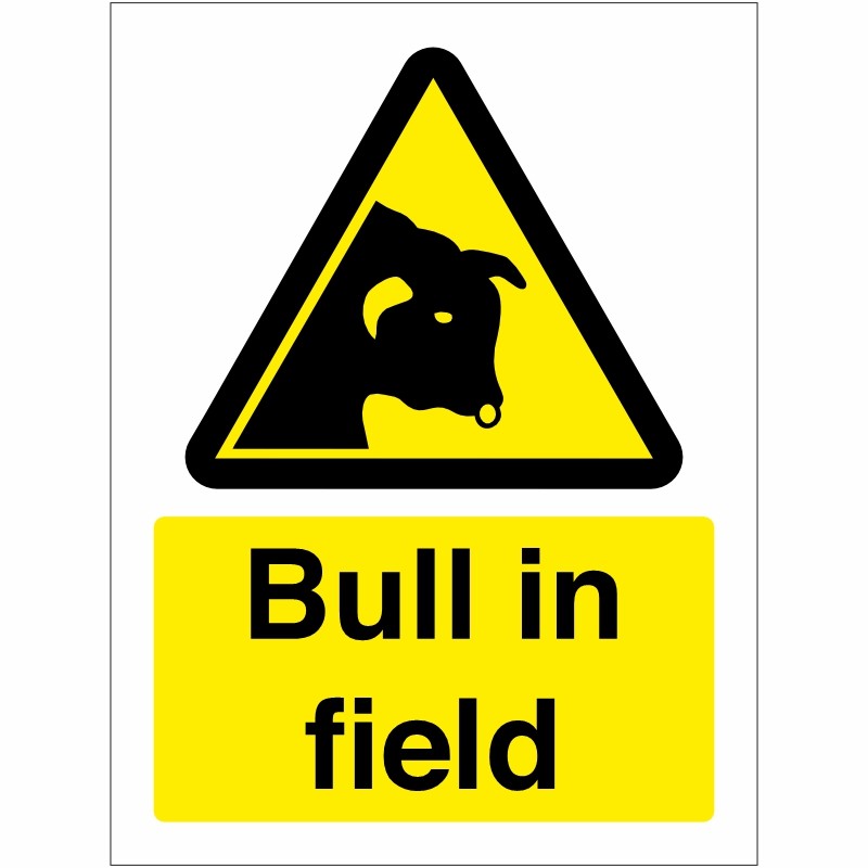 Bull In Field Sign