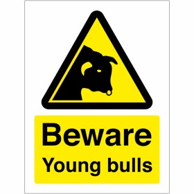 Beware Young Bulls Sign