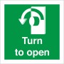 Turn To Open Anti Clockwise Instruction Sign
