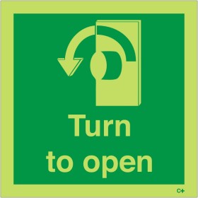 Glow in the Dark Turn To Open Arow Left Sign Glow in the Dark Turn To Open Arow Left Sign