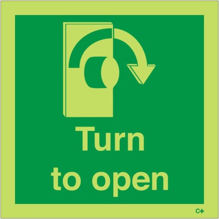 Glow in the Dark Turn To Open Arrow Right Sign