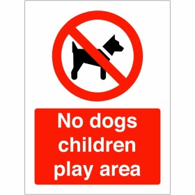 No Dogs Children's Play Area Sign