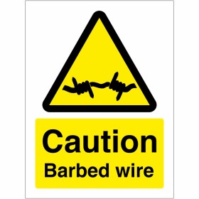 Caution Barbed Wire Sign
