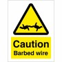 Caution Barbed Wire Sign