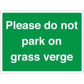 Please Do Not Park On Grass Verge Sign