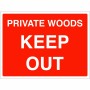 Private Woods Keep Out Sign