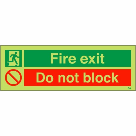 Glow in the Dark Fire Exit Do Not Block Sign