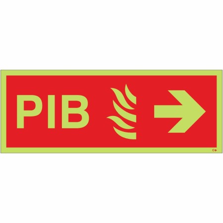 Glow in the Dark Premises Information Box (PIB) Arrow Right Sign