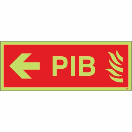 Glow in the Dark Premises Information Box (PIB) Arrow Left Sign