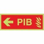 Glow in the Dark Premises Information Box (PIB) Arrow Left Sign