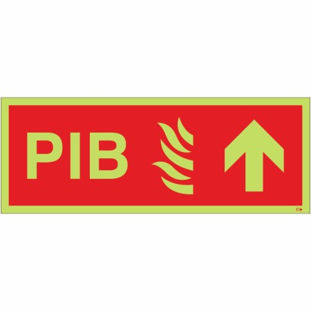 Glow in the Dark Premises Information Box (PIB) Arrow Up Sign