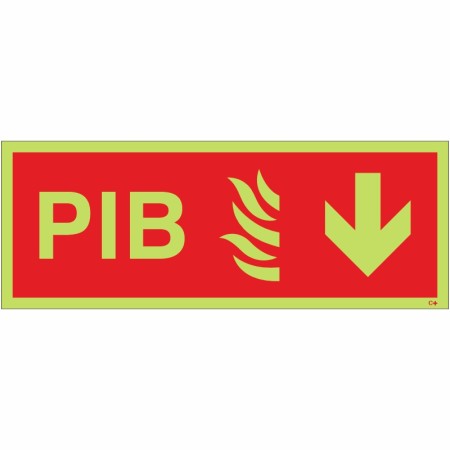 Glow in the Dark Premises Information Box (PIB) Arrow Down Sign