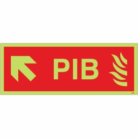 Glow in the Dark Premises Information Box (PIB) Arrow Up Left Sign Glow in the Dark Premises Information Box (PIB) Arrow Up Left Sign
