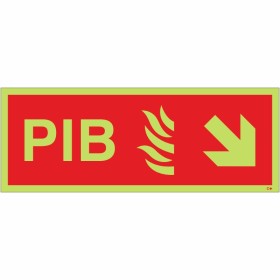 Glow in the Dark Premises Information Box (PIB) Arrow Down Right Sign Glow in the Dark Premises Information Box (PIB) Arrow Down Right Sign