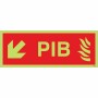 Glow in the Dark Premises Information Box (PIB) Arrow Down Left Sign