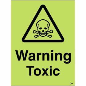 Photoluminescent Warning Toxic Sign Warning Toxic Photoluminescent Sign