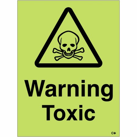 Glow in the Dark Warning Toxic Sign
