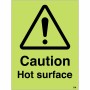 Caution Hot Surface Photoluminescent Sign