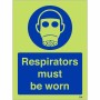 Respirators Must Be Worn Photoluminescent Sign