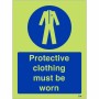Protective Clothing Must Be Worn Photoluminescent Sign