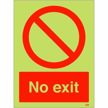 No Exit Photoluminescent Sign