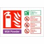 Powder M28 Fire Extinguisher ID Sign 150mm x 100mm Landscape