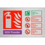 Powder M28 Fire Extinguisher ID Sign 150mm x 100mm Landscape