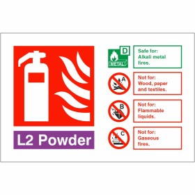 L2 Powder Fire Extinguisher ID Sign L2 Powder Fire Extinguisher ID Sign 150mm x 100mm Landscape